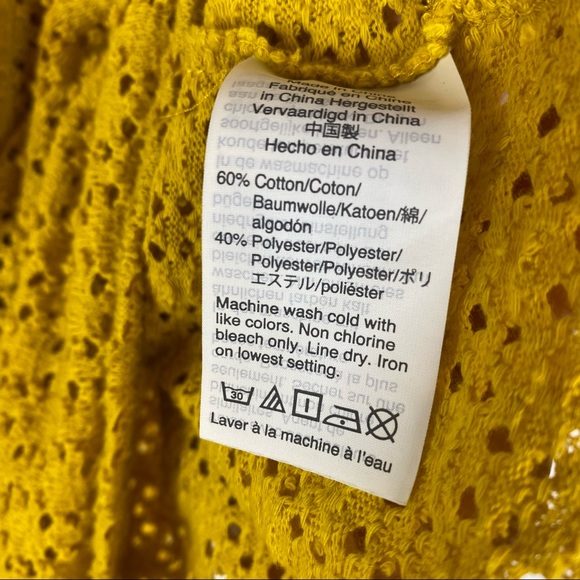 MADEWELL Mustard Texture and Thread Butterly Sleeve Top - Picture 4 of 7